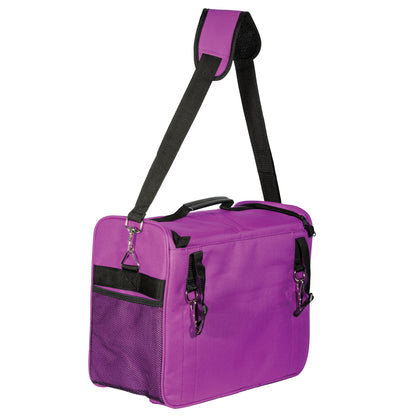 Purple Professional's Choice bag with a black strap on a white background