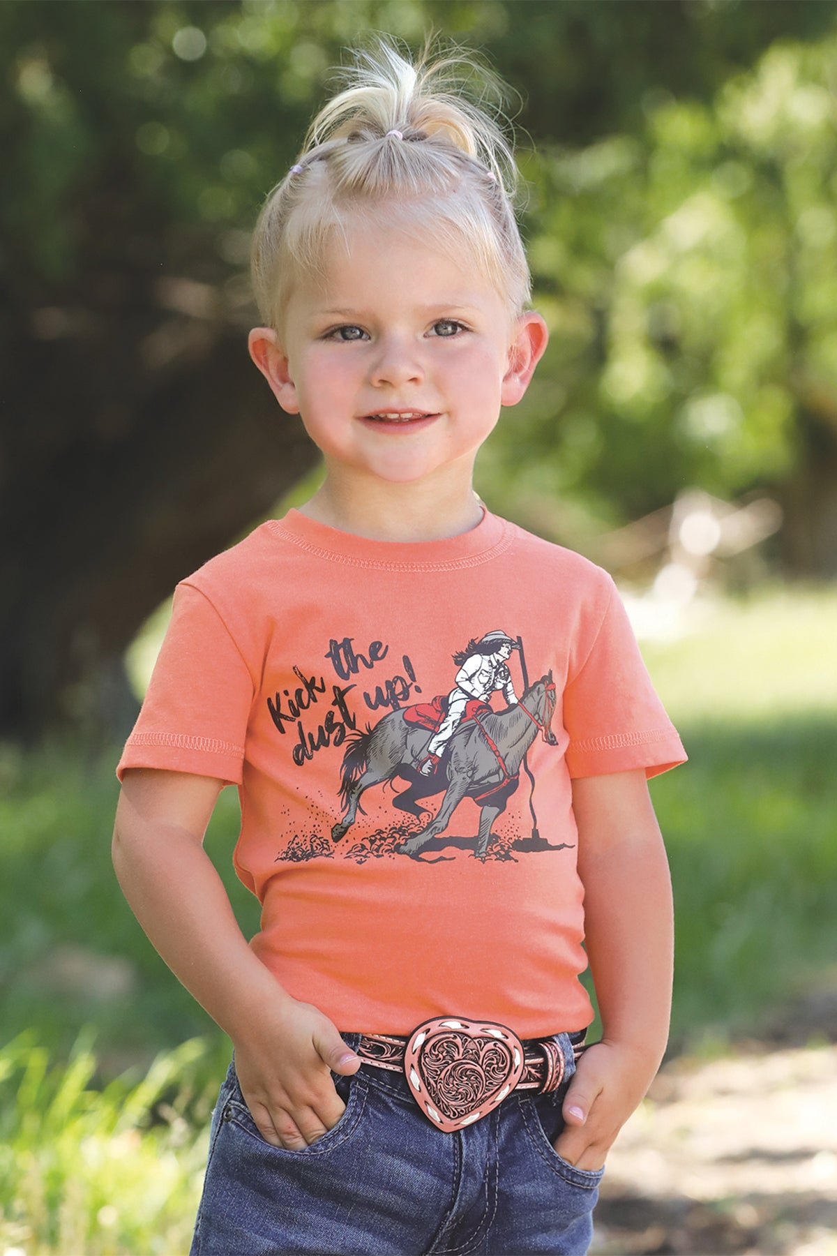 'Kick the Dust Up' Coral Toddler Girl's T-Shirt by Cruel Girl®