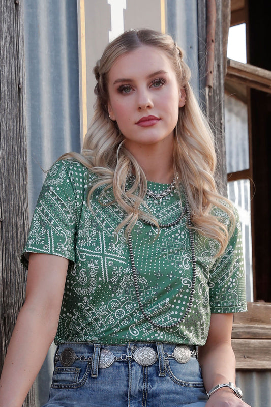 Olive Paisley Women's T-Shirt by Cinch®