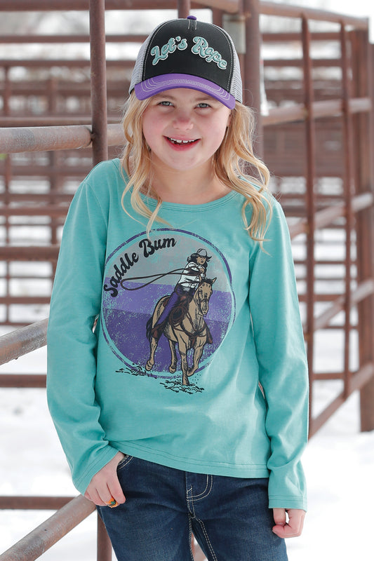'Saddle Bum' Long Sleeve Girls T-Shirt by Cruel Girl®