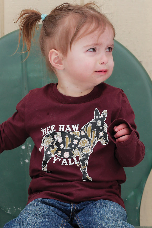 'Hee Haw Y'all' Long Sleeve Toddler T-Shirt by Cruel Girl®