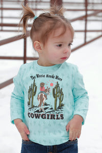'More Cowgirls' Long Sleeve Toddler T-Shirt by Cruel Girl®