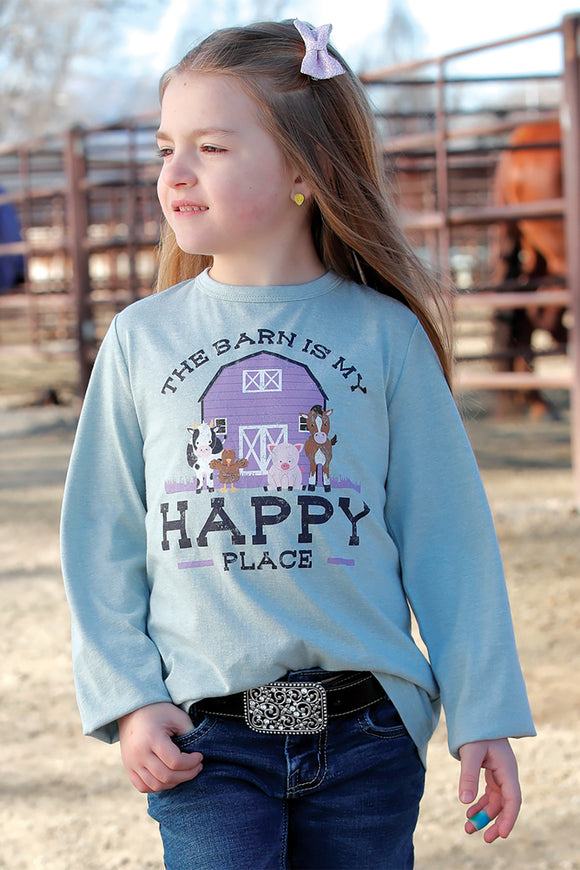 'Happy Barn' Long Sleeve Girl's T-Shirt by Cruel Girl®