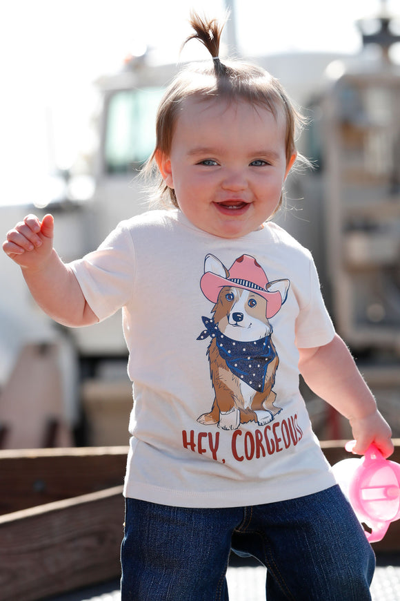 'Hey Corgeous' Toddler Girls T-Shirt by Cruel Girl®