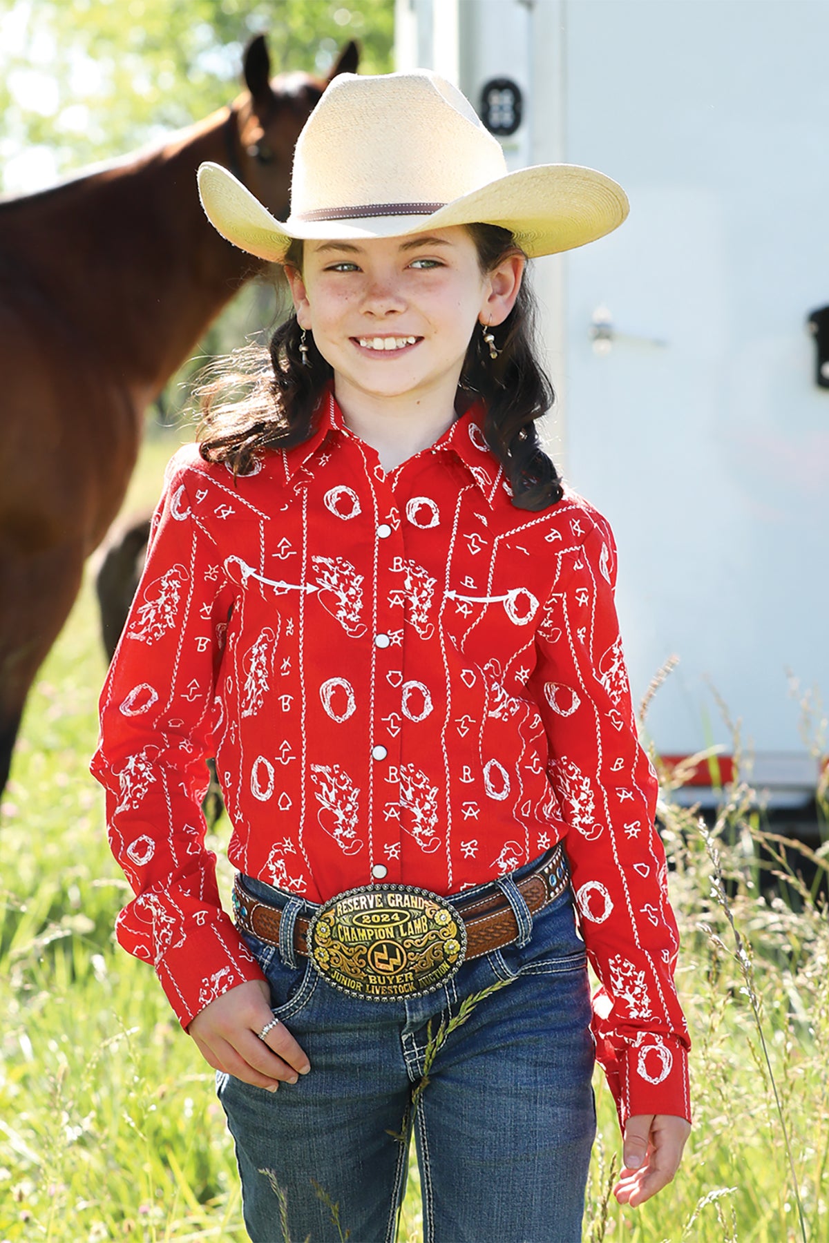 Red Branded Print Girl's Shirt by Cruel Girl®