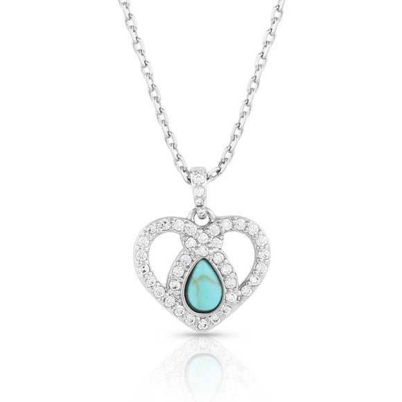 Sparkling Turquoise Heart Necklace by Montana Silversmiths®