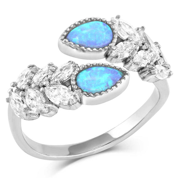 'Mystic Falls' Opal Crystal Open Ring by Montana Silversmiths®