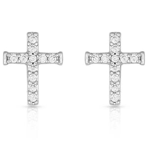 'Tiny Crystal Cross' Earrings by Montana Silversmiths®