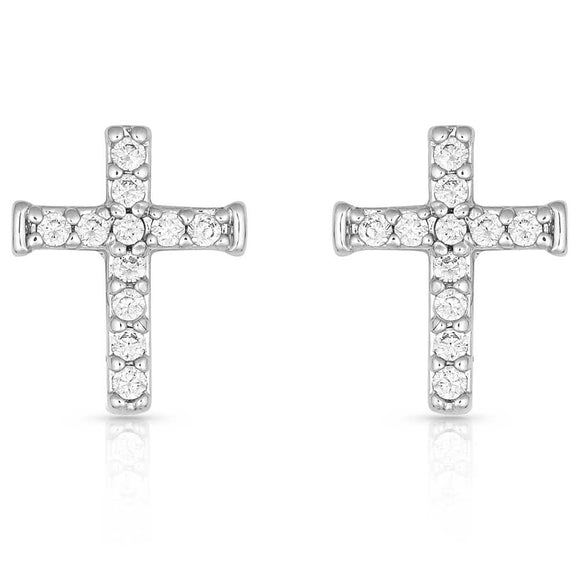 'Tiny Crystal Cross' Earrings by Montana Silversmiths®