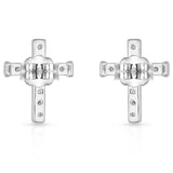 'Tiny Crystal Cross' Earrings by Montana Silversmiths®