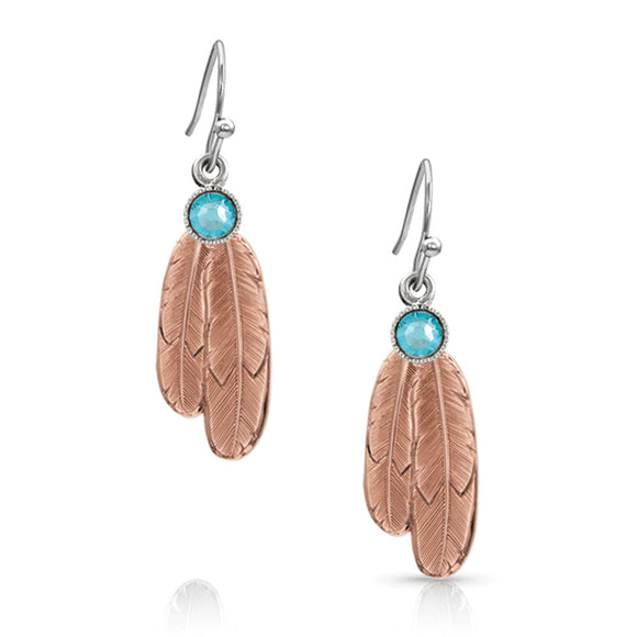 Rose Gold Feather Earrings by Montana Silversmiths®