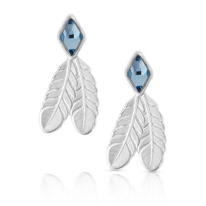 'Diamond Blues' Feather Earrings by Montana Silversmiths®