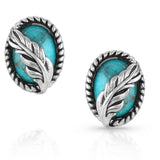 'World's Feather' Turquoise Earrings by Montana Silversmiths®