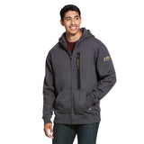 Charcoal Rebar™ 'Workman' Full Zip Men's Hoodie by Ariat®