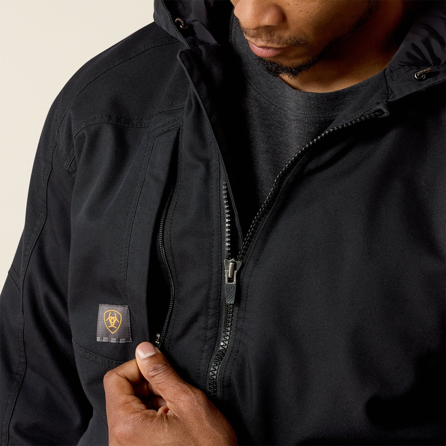 Rebar™ Black Washed DuraCanvas™ Insulated Men's Jacket by Ariat®