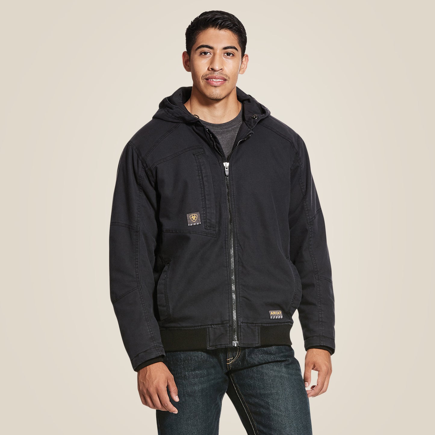 Rebar™ Black Washed DuraCanvas™ Insulated Men's Jacket by Ariat®