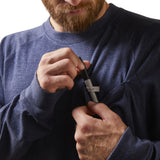 Navy Rebar™ 'Cotton Strong' Long Sleeve Men's T-Shirt by Ariat®