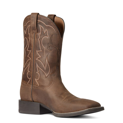 Brown Ariat boot on a white background