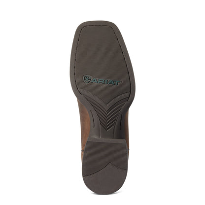 Sole of Ariat boot on white background