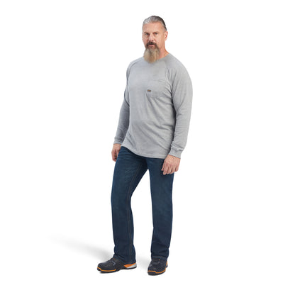 Grey Rebar™ 'Cotton Strong' Long Sleeve Men's T-Shirt by Ariat®
