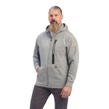 Heather Grey Rebar™ 'Workman' Full Zip Men's Hoodie by Ariat®