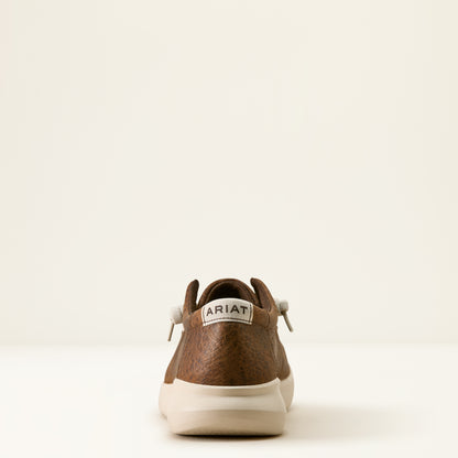 the back of a brown shoe by ariat