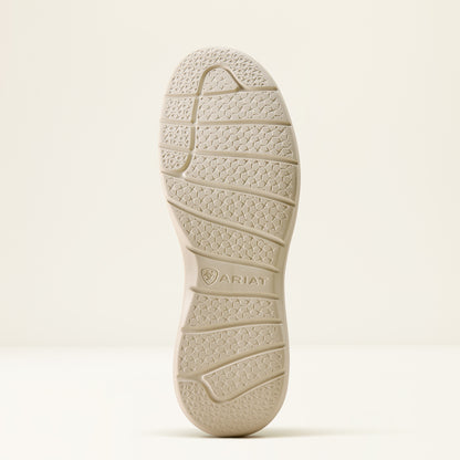 the outsole of a shoe by ariat on an off white background