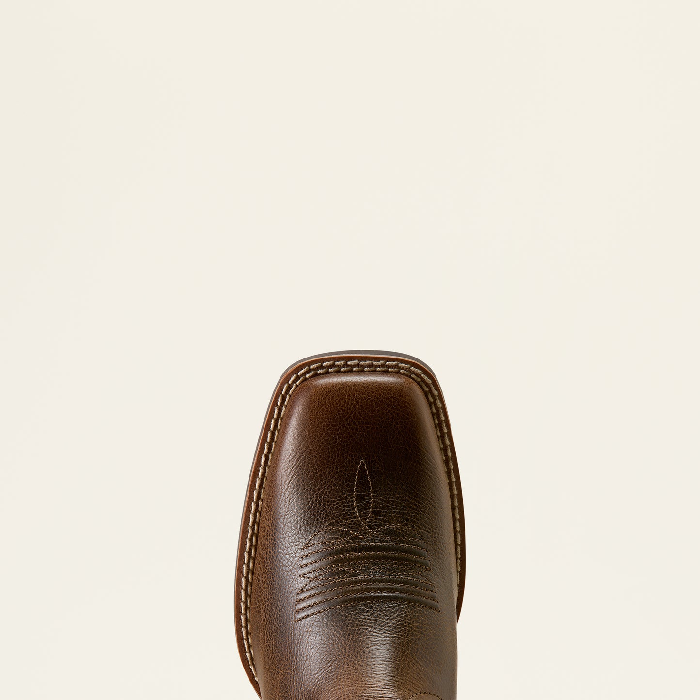 Brown leather boot sole on a white background