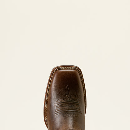 Brown leather boot sole on a white background