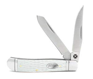 White Jig Bone Large 'Trapper' Pocket Knife by Hooey®