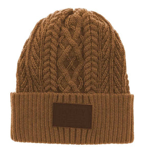 Camel CableKnit 'Mercantile' Patch Hooey® Toque