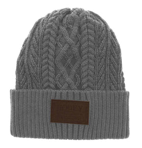 Grey CableKnit 'Mercantile' Patch Hooey® Toque