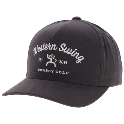 Black Hooey cap with 'Western Swing' and 'Cowboy Golf' text on a white background