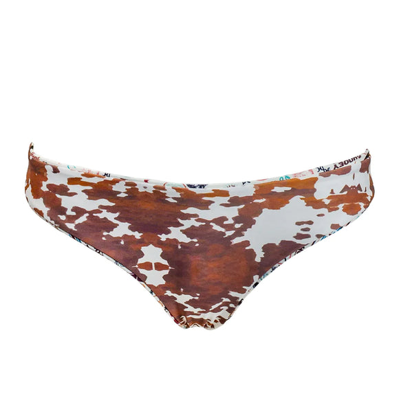 Cow Print 'Rally' Women's Reversible Swimsuit Top by Hooey®