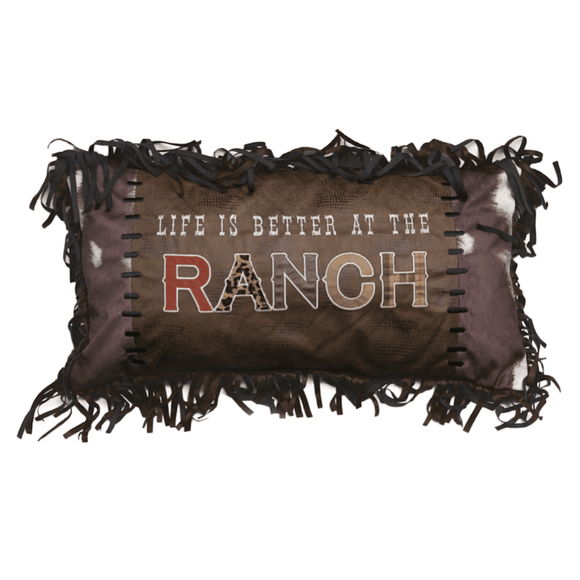 'Life is Better at the Ranch' Throw Pillow by Carsten's Inc.®