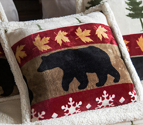 'Tall Pine' Plush Sherpa Throw Pillow by Carsten's Inc.®