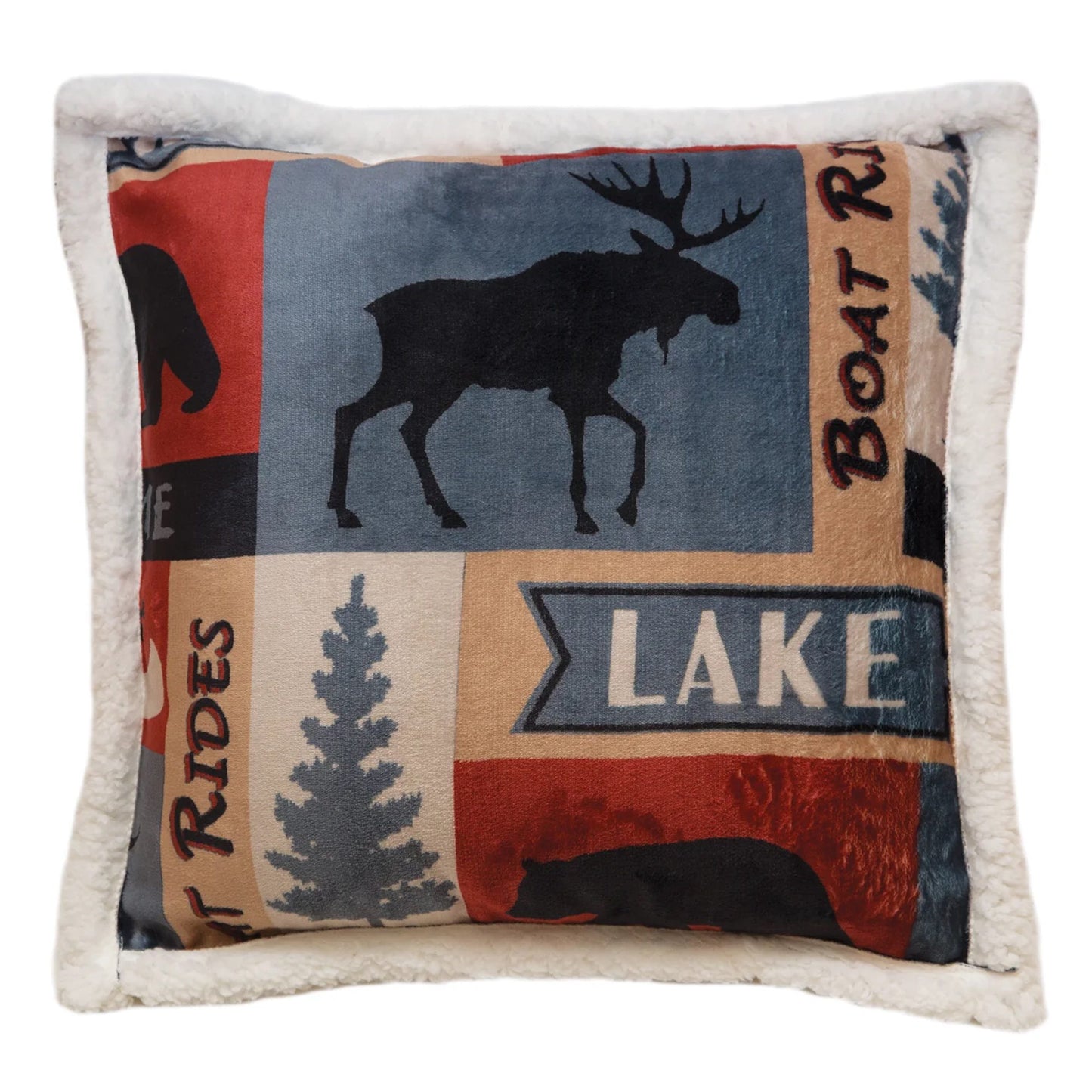 Plush 'Patchwork Lake' Throw Pillow by Carsten's Inc.®