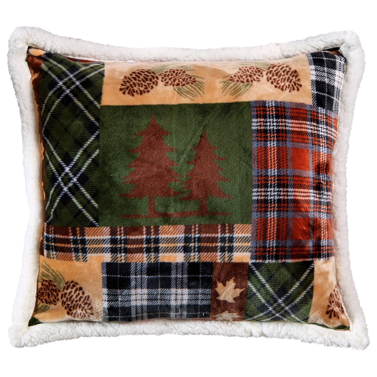 Plush 'Tree Plaid' Throw Pillow by Carsten's Inc.®