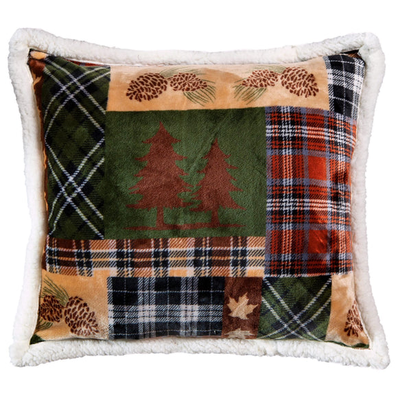 Plush 'Tree Plaid' Throw Pillow by Carsten's Inc.®