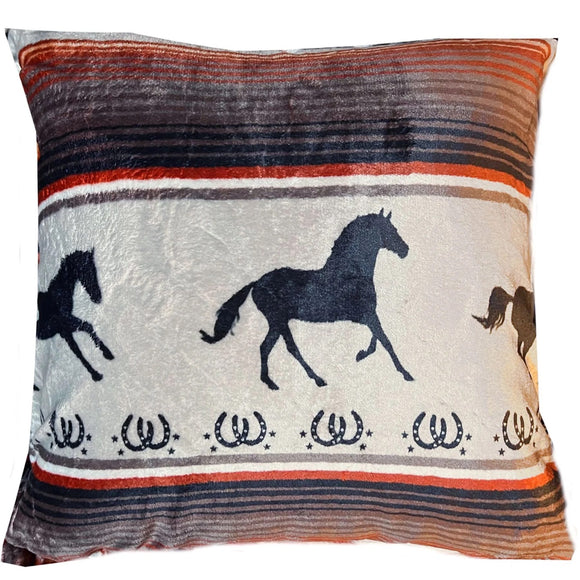 'Running on the Range' Plush Sherpa Throw Pillow by Carsten's Inc.®
