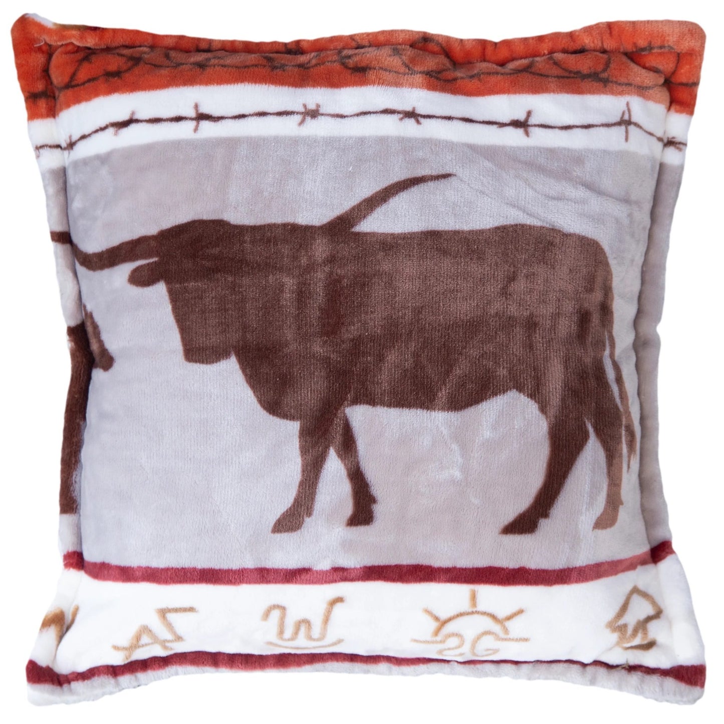 'Longhorn' Plush Sherpa Throw Pillow by Carsten's Inc.®