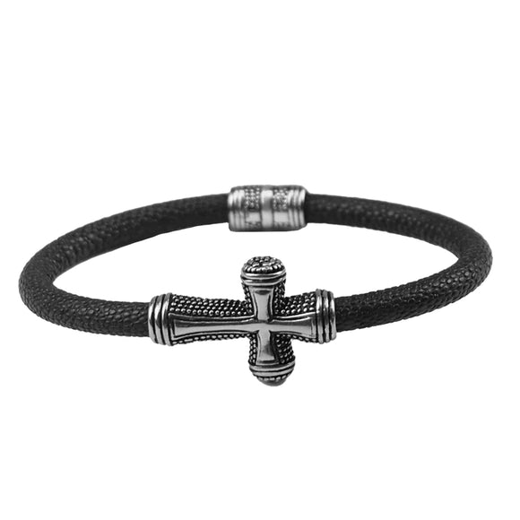 Textured Cross Men's Bracelet by Kerusso®