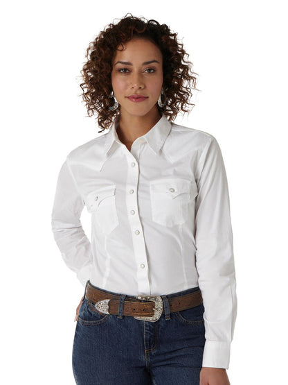 Solid White Women's Shirt by Wranlger®
