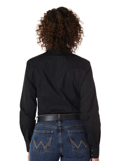 Solid Black Women's Shirt by Wranlger®
