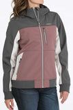 Rose & Charcoal Polyshell Hooded Women's Jacket by Cinch®
