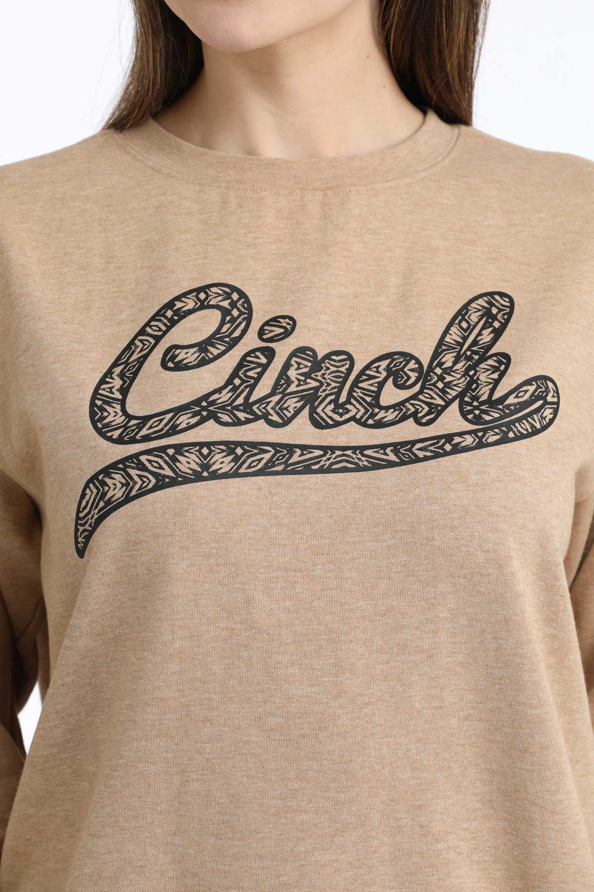 Heather Brown Crew Neck Women's Sweater by Cinch®