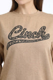 Heather Brown Crew Neck Women's Sweater by Cinch®