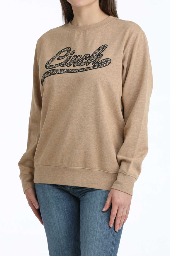 Heather Brown Crew Neck Women's Sweater by Cinch®