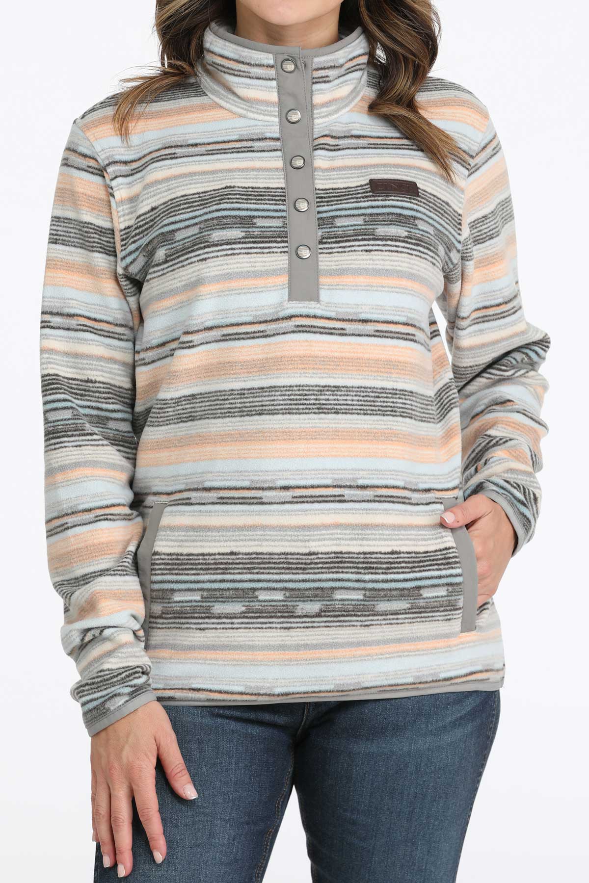 Grey & Peach Polar Fleece Women's Sweater by Cinch®