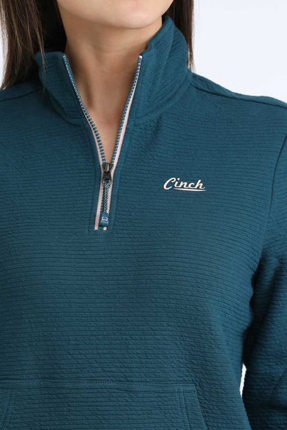 Teal Quarter Zipe Women's Sweater by Cinch®